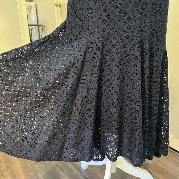 Tommy Hilfiger Navy Blue Lace Cap Sleeve Hi Low Dress, Size 6 - Picture 7 of 16